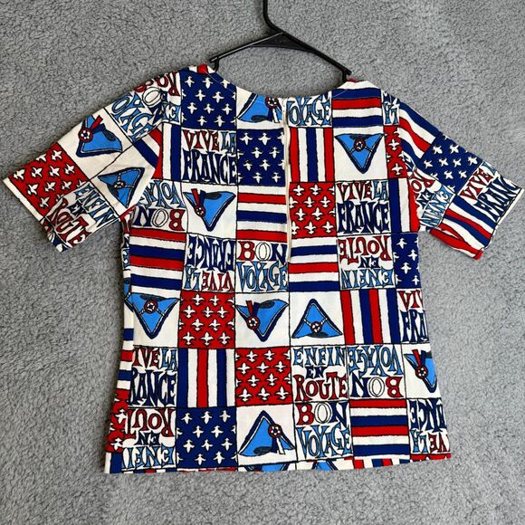 Vintage Phil Rose Shirt Womens Small Bon Voyage Cropped - Picture 6 of 9